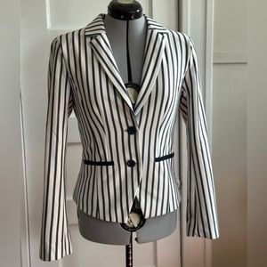 Navy & White Striped Blazer